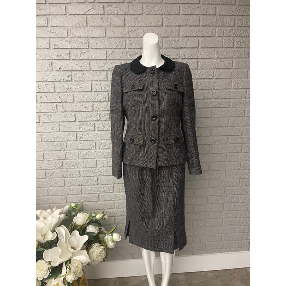 Le Suit Petite Women Gray Professional 2 Pcs Skirt Suit Set Size 6P - Picture 1 of 12